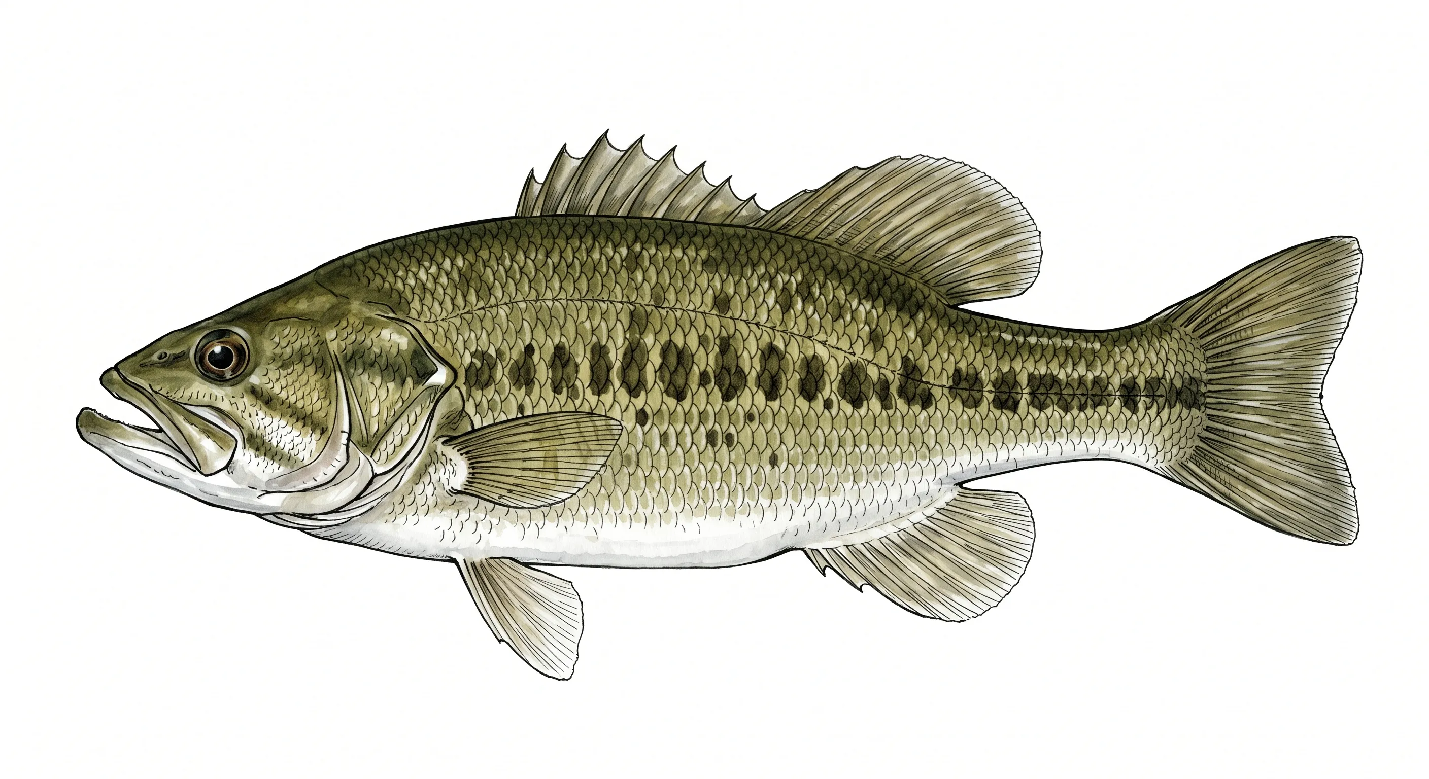 Spotted Bass illustration — Smith Lake, Alabama