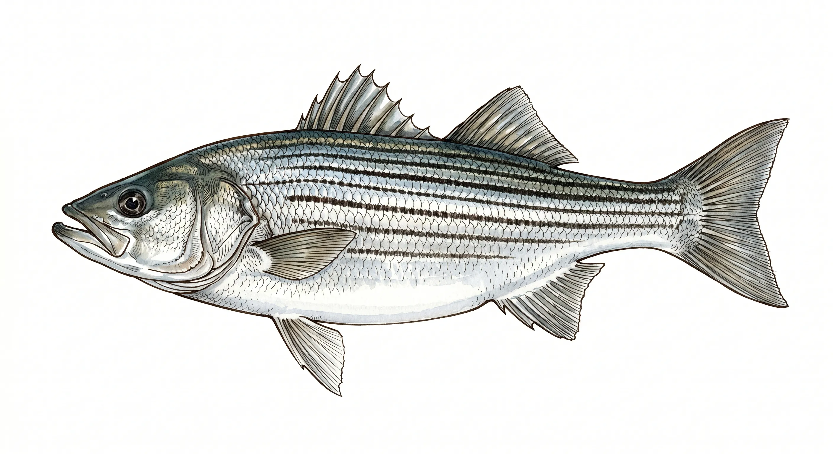 Striped Bass illustration — Smith Lake, Alabama